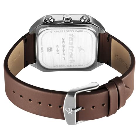 Buy Online Fastrack Fleek Quartz Multifunction Grey Dial Leather Strap ...