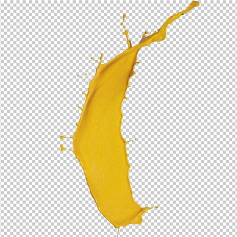 Yellow paint splash isolated on transparent background | Premium AI ...