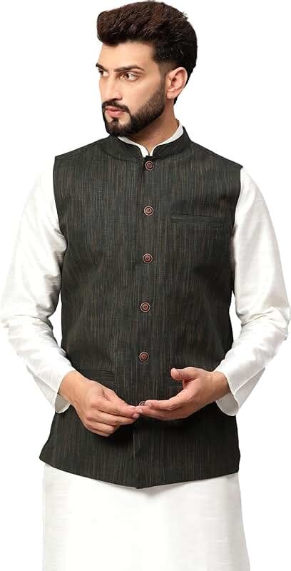 Amazon.in: Black - Men's Nehru Jackets & Vests / Men's Indian Clothing ...