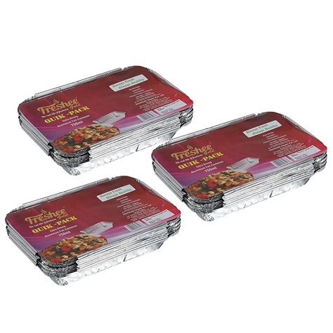 Buy Freshee 10 pcs Extra Strong Aluminium Silver Foil Container 750ml ...