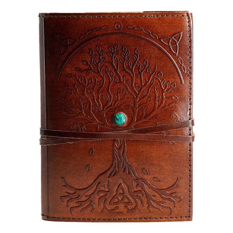 Leather Journal Refillable Lined Paper Tree of Life India | Ubuy