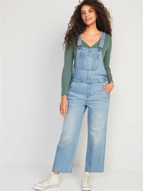 Baggy Wide-Leg Non-Stretch Jean Overalls | Old Navy