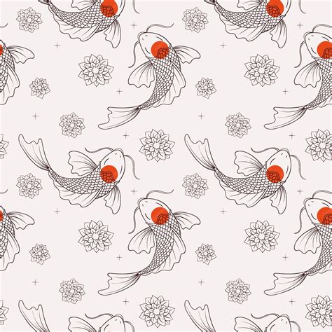 手描き鯉魚パターン | 無料ベクトル素材