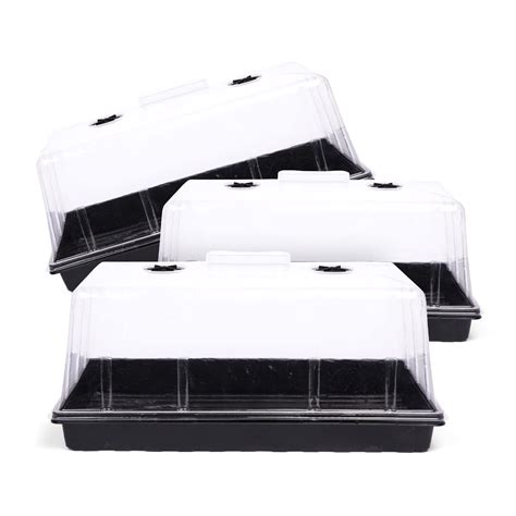 Buy Seed Starter Trays and Humidity Domes - 3 Pack 1020 Trays Cloning ...