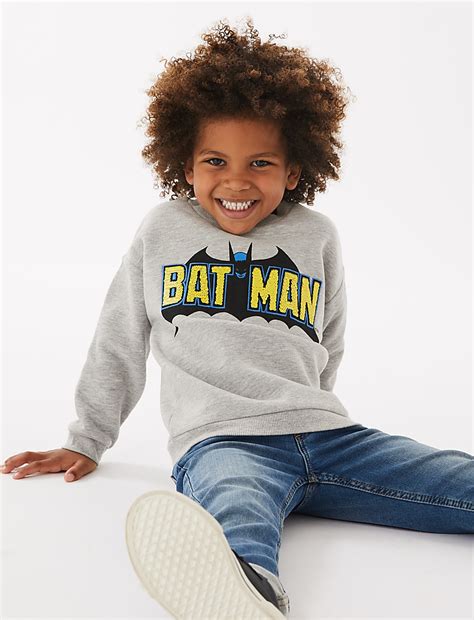 Buy Cotton Rich Batman™ Sequin Sweatshirt at Marks & Spencer