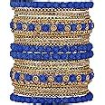 Buy Peora Brass Traditional Bangle Set For Women (blue) Online at Low ...