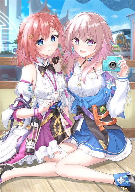 march 7th, march 7th, and asta (honkai and 1 more) drawn by momomochi ...