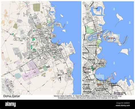 Doha aerial view Stock Vector Images - Alamy