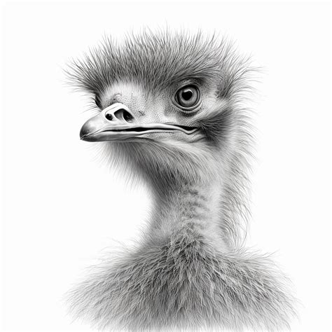 Ostrich Head Drawing