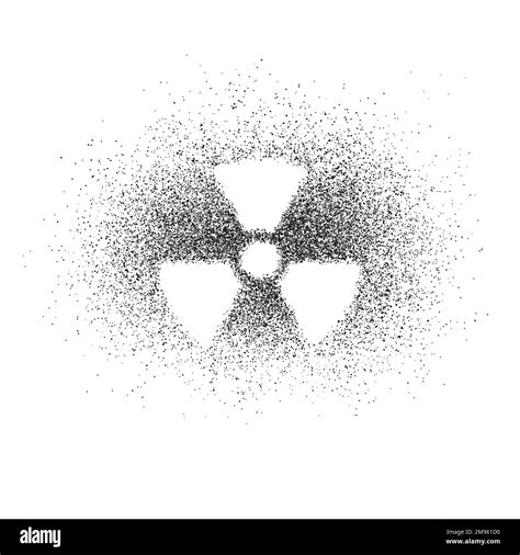 Radioactive hazard sign. Spray spot graffiti silhouette. Flat vector illustration isolated on ...