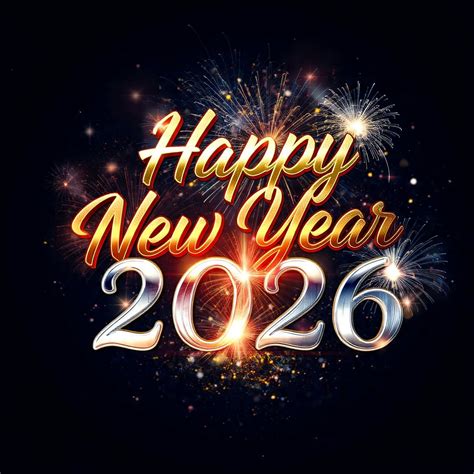 Besplatna slika: Sretna Nova godina 2026., besplatan dizajn s blistavim ...