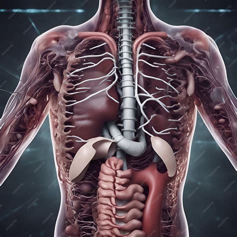 Premium Photo | Human Body Anatomy 3D Illustration showing Human Internal Organs