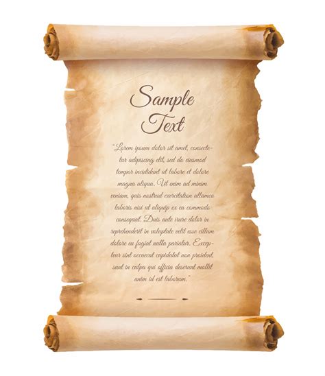 old parchment paper scroll sheet vintage aged or texture isolated on ...