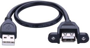 LipiWorld Micro USB Cable 0.3 m Panel Mount USB Extension Cable 30cm ...