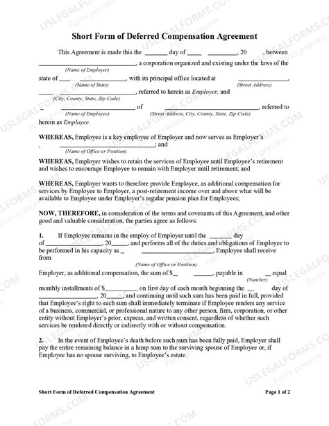 Deferred Agreement Sample With Answers In Massachusetts | US Legal Forms