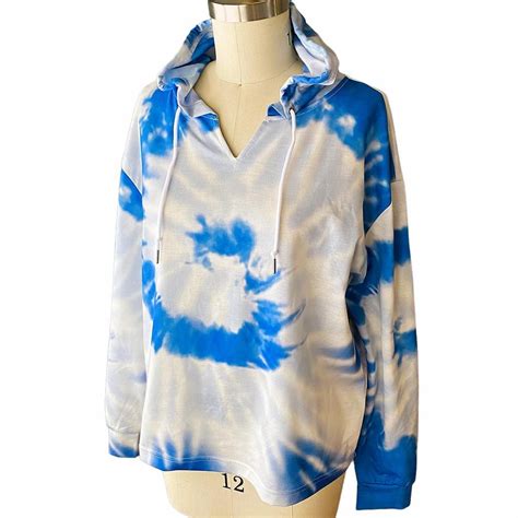 This FREESTYLE Tie Dye Blue & White Hoodie Hooded... - Depop