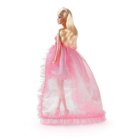 Buy Barbie Birthday Wishes Blonde Doll in Pink Satin and Tulle Dress ...