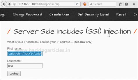 Server Side Injection Exploitation in bWapp - Hacking Articles