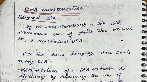 DFA Minimisation Techniques: Myhill-Nerode Theorem Insights - Studocu
