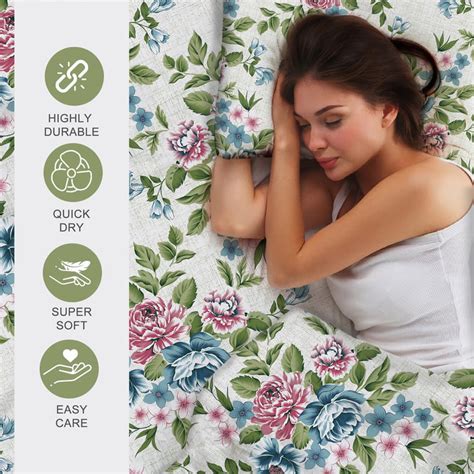 Buy LAYERS Argos Cotton 225TC Floral Print 3Pcs Super King Bedsheet Set ...