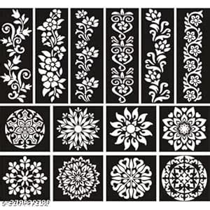 JMC Unique Mehndi Stencil Mehendi Bridal | Henna Tattoo Stencil for ...