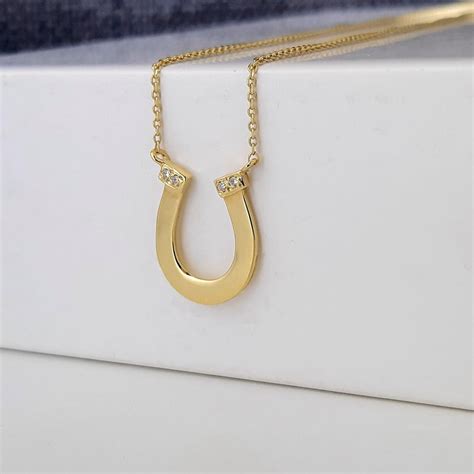 14k Solid Gold Horseshoe Necklace,gold Horseshoe Necklace,layered ...