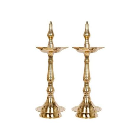 Pure Brass Diya Stand, Samai Oil Lamp In Brass Hindu Religion Puja Ves ...