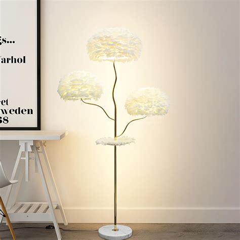 Natural Ostrich Feather Floor Lamp, Feather Lamps for Bedrooms and ...