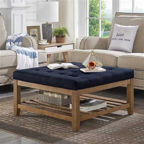 Square Upholstered Ottoman Coffee Table