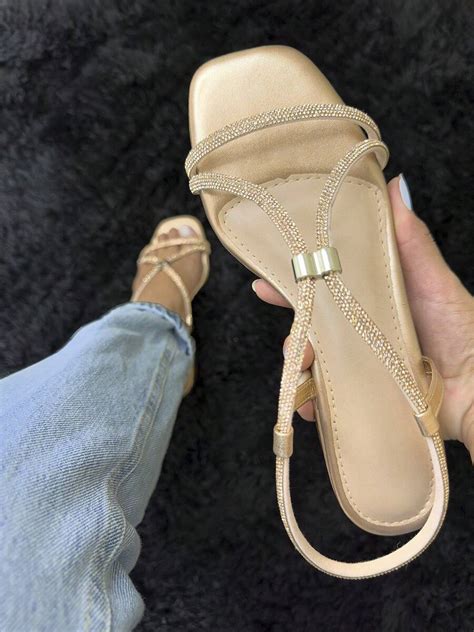 Women's Gold Square Block Heel Gladiator Style Sandal With Versatile ...