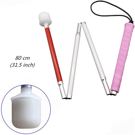 Buy Folding White Cane, Aluminum Mobility Cane for Vision Impaired and ...