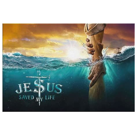 Jesus saved my life Jesus reaching out his hand Christian wall art ...