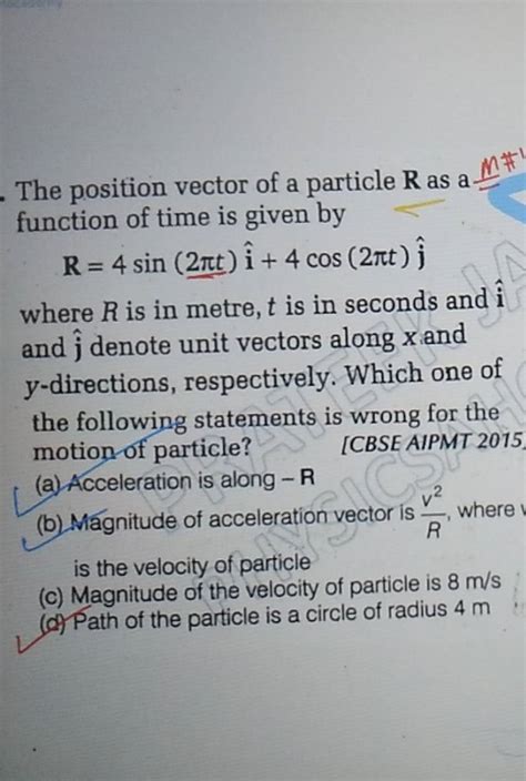 Image result for Position of the Particle Vector Function