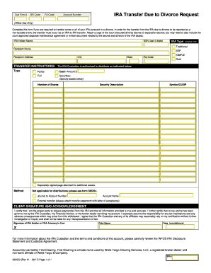 IRA Transfer Due To Divorce Request - Fill and Sign Printable Template ...