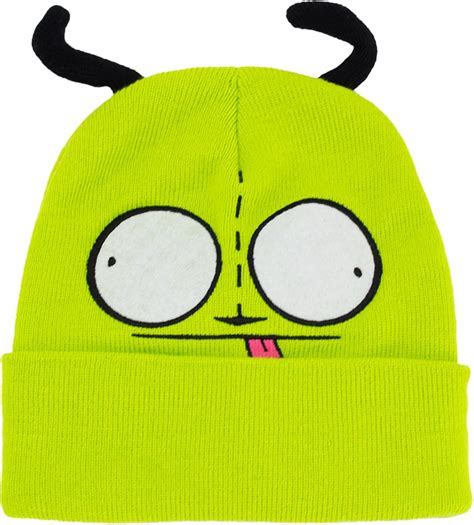 Invader Zim Beanie Hat, Gir Winter Knit Cap with Cuff and 3D Ears ...