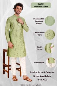 Koshin Men Embroidered Straight Kurta - Buy Koshin Men Embroidered ...