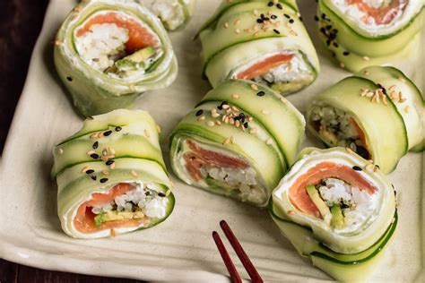 Cucumber Wrapped Sushi Roll — saltnpepperhere