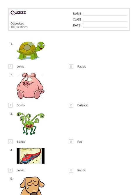 50+ Identifying Opposites worksheets for Kindergarten on Quizizz | Free ...