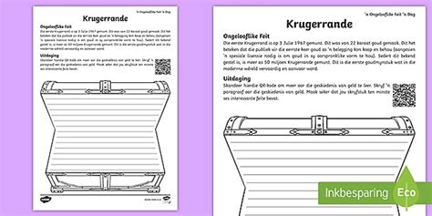 Suid-Afrika Krugerrand Feite Aktiwiteit (teacher made)