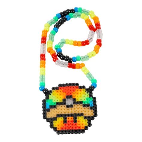 Super Mario Pokéball 1UP Custom Perler Necklace - Etsy India