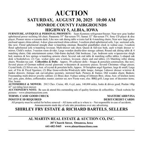 August Auctions - Al Martin