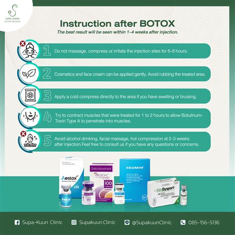 Instruction after Botox - Supakunn Aesthetics & Anti-Aging Clinic
