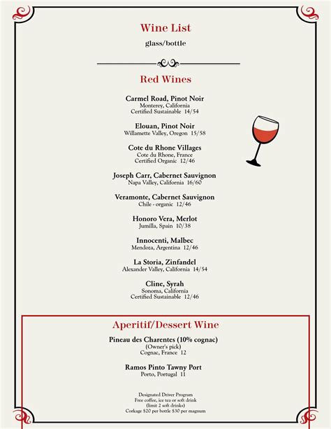 Wine & Beer List | Choose from a Wide Selection at Canyon Bistro ...
