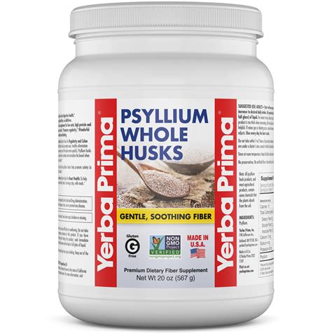 Yerba Prima Psyllium Whole Husks Fiber Supplement - Colon Cleanse - Gut ...
