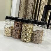Buy Amazon Brand - Solimo Spice Jar, 200 ml, Set of 8, Black, Plastic ...
