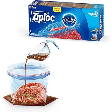 Buy Ziploc Freezer Bags Gallon, 60. 0 Count Online at Low Prices in ...