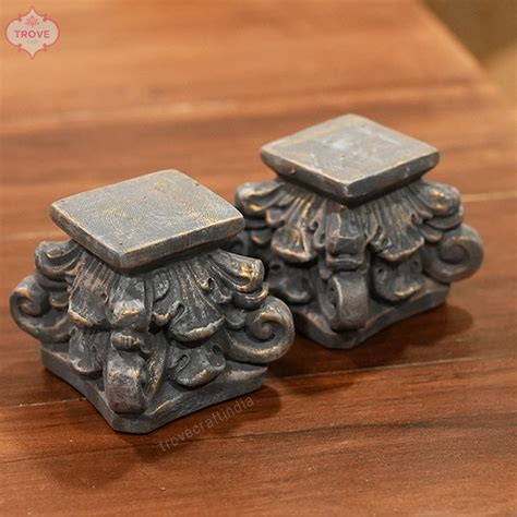 Set of 2 - Terracotta Mini Pedestal 2.25" for Gods & Golu Decor – Trove ...