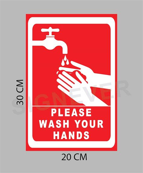 SIGN EVER Please Wash Your Hands Sign Sticker Hospital Office Bank ...