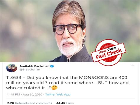 Fact Check: Amitabh Bachchan's claim that monsoons are 400 million ...