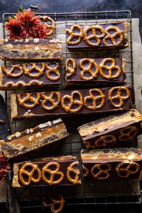 Half Baked Harvest Salted Pretzel Chocolate Chip Cookie Snickers Bars ...